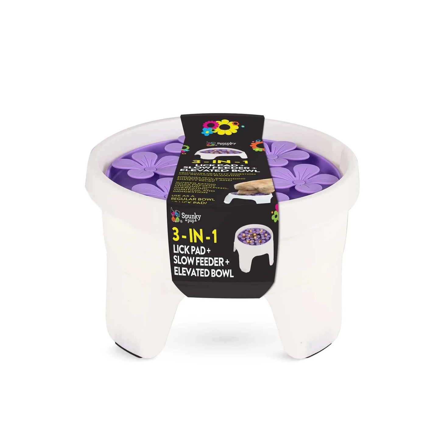 3-in-1 Lick Pad + Slow Feeder + Elevated Bowl