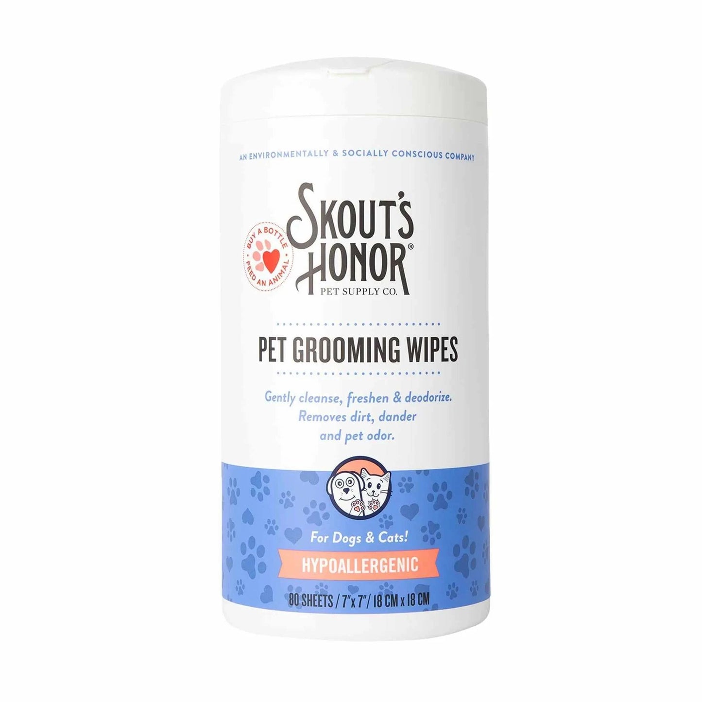 Skout's Honor Pet Grooming Wipes for Dogs & Cats 80ct